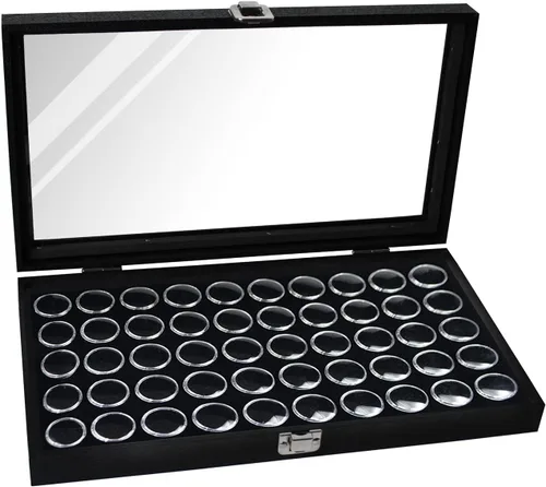 Vista 3 de MOOCA Vitrina de cristal superior de la joyería con 50 tarros de gemas