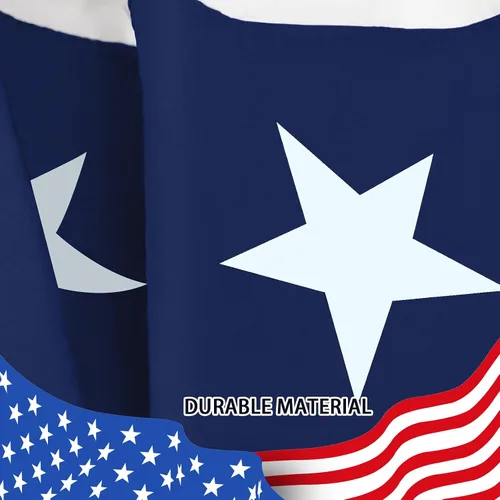 Vista 4 de 3 banderas plisadas americanas de 3 x 6 pies, Día de los Caídos y 4 de Julio, decoración patriótica de interiores y exteriores para porche y jardín