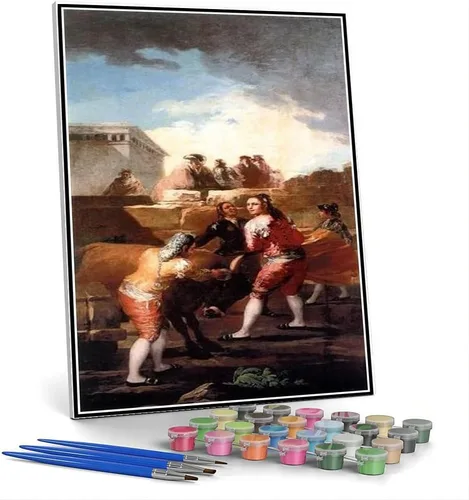 Vista 9 de Pintura por números para adultos Kits de Retrato ecuestre de María Luisa de Parma Pintura por Francisco Goya Kit de pintura por números para niños