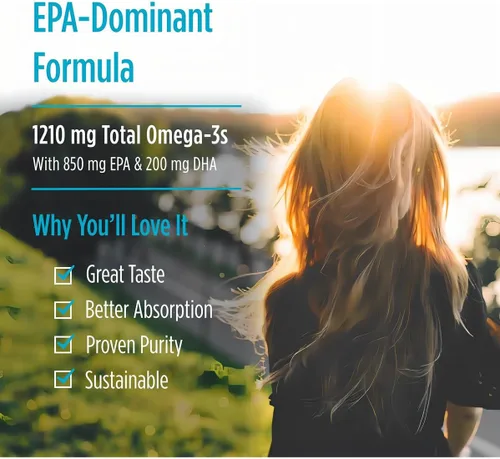 Vista 4 de Nordic Naturals EPA, sabor a limón - 60 geles blandos - 1210 mg Omega-3 - Fórmula EPA de alta intensidad para el estado de ánimo positivo, la salud