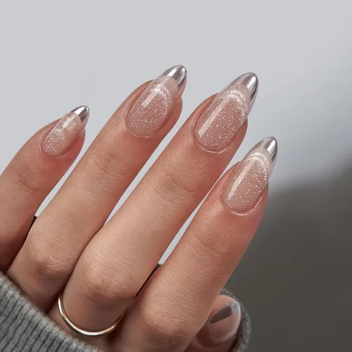 Vista 50 de BTArtbox - Uñas a presión, color crema de vainilla, cuadrado corto, melocotón degradado, 32 unidades 2+ Weeks Wear, Salon-Quality Natural Nails