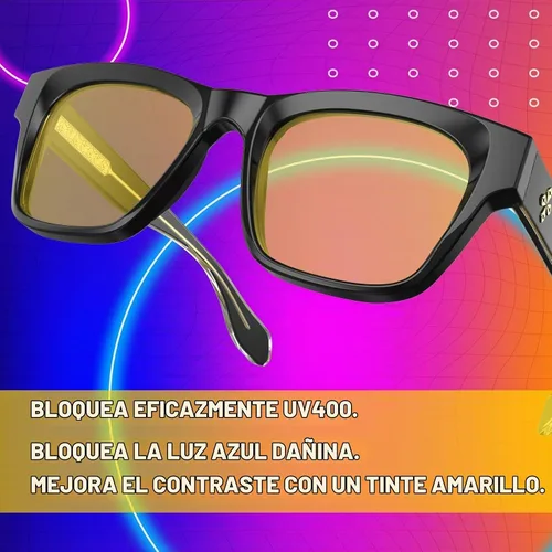 Vista 3 de VISOONE Blue Light Glasses Men Women Computer Gaming Anti Eyestrain Negro
