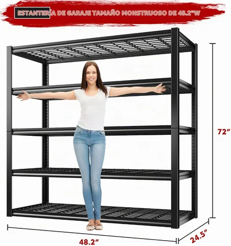 Vista 2 de REIBII Estantes de almacenamiento de 48.2" W para garaje, estantería