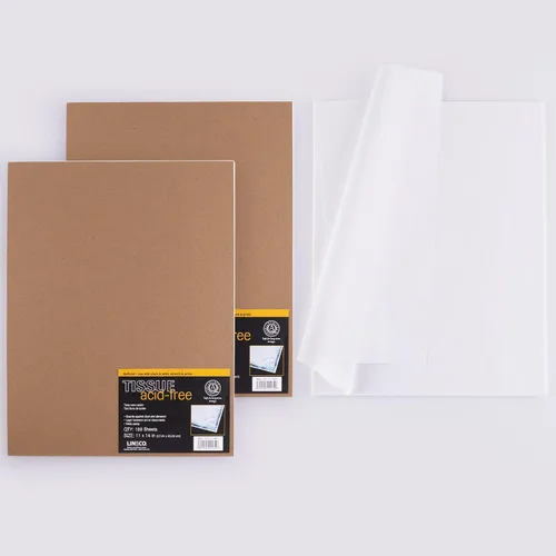 Vista 13 de Lineco Buffered papel intercalado sin ácidos, extiende la vida útil del papel, fotografías, textiles y artefactos. Uso para fotografías, blanco