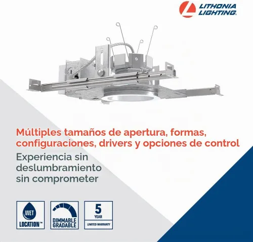 Vista 3 de Lithonia Lighting LDN 6in. Nueva construcción Downlight, carcasa LED sin IC, 1000LM, 3500K, 10% 0-10V atenuación