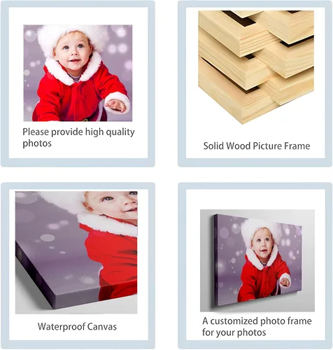 Vista 6 de Chexin Impresiones en lienzo personalizadas con tus fotos, marco, carteles, arte de pared para estética, sala de estar, boda, bebé, mascota, imagen