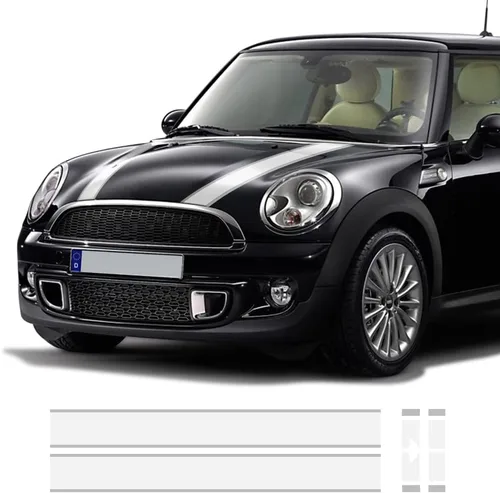 Vista 9 de Calcomanías de vinilo para capó de automóvil, diseño de rayas, para maletero y motor trasero de mini-Cooper de 3 puertas Hatchback R56 2007-2013