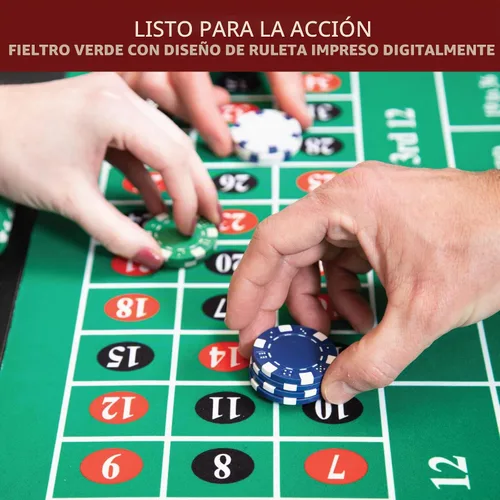 Vista 4 de Hathaway Classic Monte Carlo 4 en 1 mesa de juego de casino – Incluye mesa de dados, mesa de ruleta, mesa de blackjack que se puede utilizar como