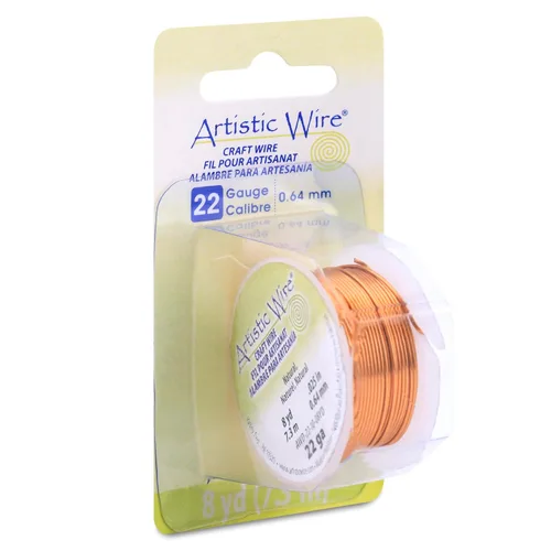 Vista 39 de Artistic Wire, alambre para manualidades de calibre 18, resistente a las manchas, color cobre envejecido en color latón antiguo, 4 yardas