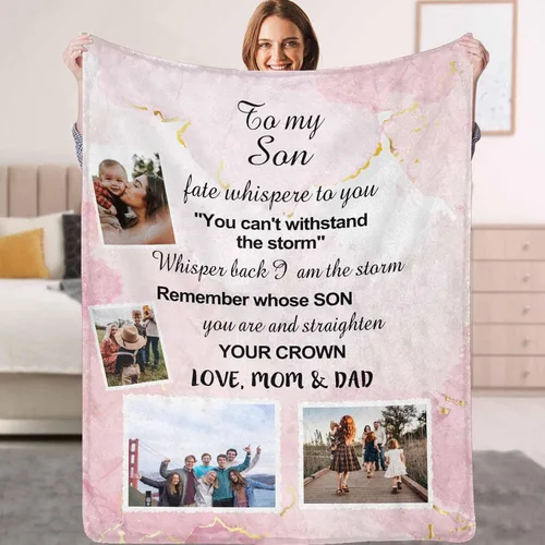 Vista 17 de YESCUSTOM Manta personalizada de collage de fotos para mejor amiga o mejor amiga, mantas con imagen personalizada con texto en inglés "To My