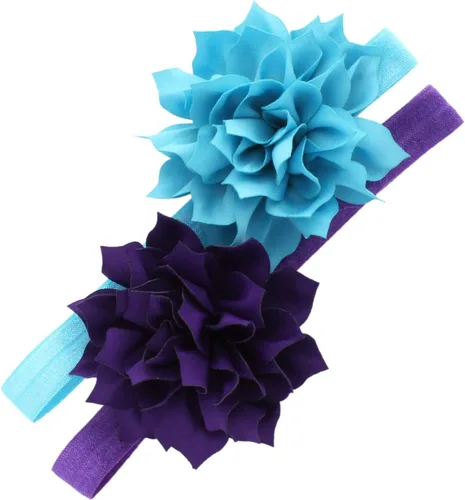 Vista 13 de Diademas de flores de pétalos para bebés y niñas, par elástico para niños pequeños