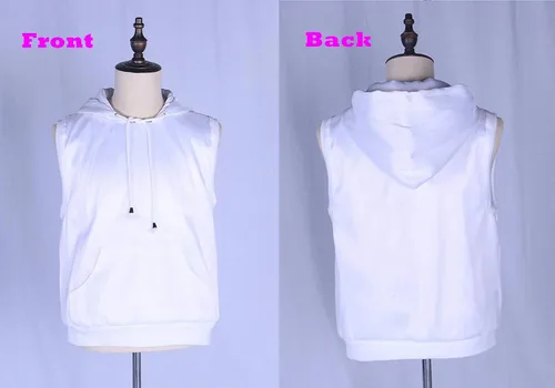Vista 5 de Sudadera con capucha sin mangas de fibra óptica iluminado, disfraz para brillar en la oscuridad
