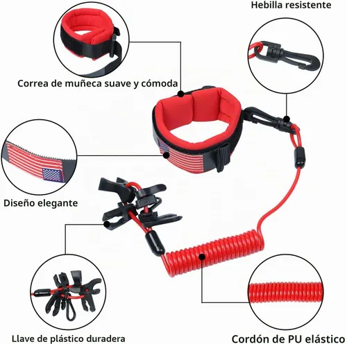 Vista 3 de Cordón universal para llaves de interruptor de barco con correa