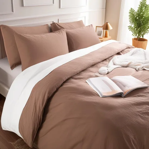 Vista 70 de NEXHOME PRO Funda de edredón Twin XL 100% algodón lavado, transpirable, duradera, texturizada, similar al lino, juego de ropa de cama para el hogar