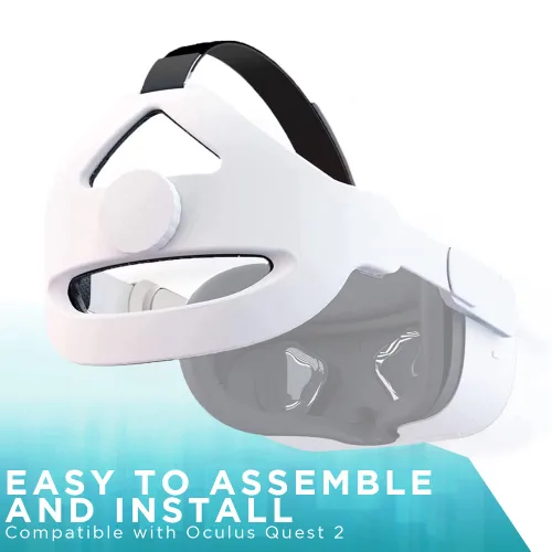 Vista 6 de Group Vertical VR Head Strap - Adjustable Straps Compatible with Oculus Quest 2-2-Point System with Dial Knob, Comfortable & Soft Padded Head Rest