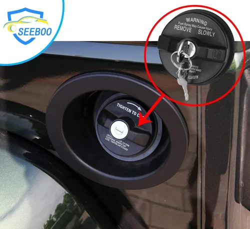 Vista 3 de Tapa de gas de bloqueo, tapa de combustible con bloqueo para Chrysler Dodge Jeep Ram - Liberty Compass Commander Challenger Patriot Grand Caravan