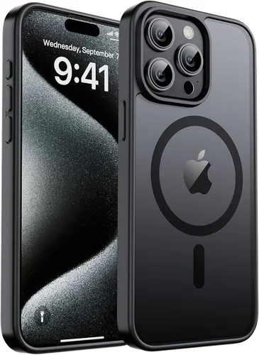 Vista 364 de zapica Funda magnética para iPhone Air, con protector de pantalla de vidrio templado, compatible con MagSafe, translúcida mate, a prueba de golpes