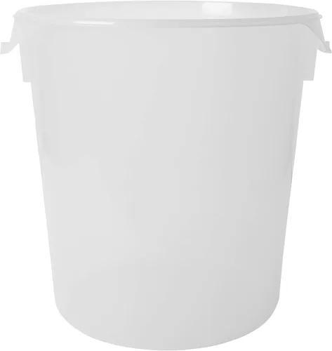 Vista 10 de Rubbermaid Productos comerciales Contenedor redondo de plástico para almacenamiento de alimentos con asa, 4 cuartos de galón, amarillo, rango