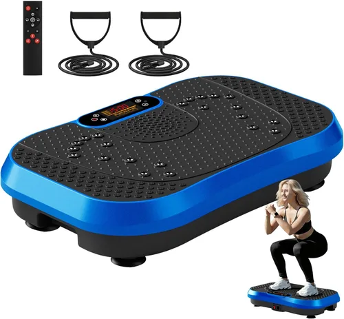 Vista 11 de SoftGym Vibration Plate Exercise Machine for Lymphatic Drainage Weight Loss,120 Speed Levels Vibrating Platform with Resistance Bands,Full-Body