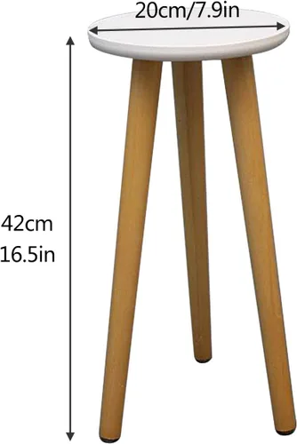 Vista 2 de A2 - Soporte alto para plantas de interior, mesa auxiliar redonda de madera con soporte para macetas, decoración moderna del hogar