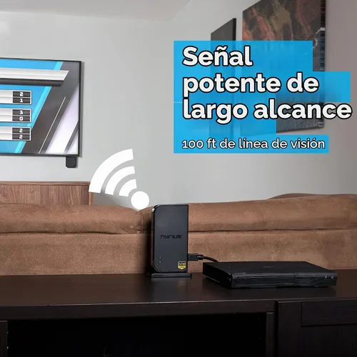 Vista 2 de Nyrius Aries Home+ - Transmisor y receptor de entrada HDMI inalámbrico 2X para transmisión de video HD 1080p 3D y audio digital desde caja de cable
