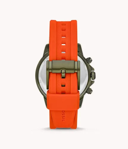 Vista 2 de Fossil Bannon multifunción naranja silicona reloj BQ2500