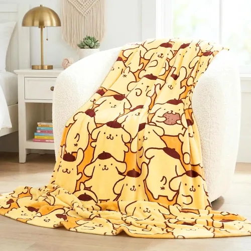Vista 8 de Sanrio Cinnamoroll Bedding - Manta de felpa de 90 x 62 pulgadas, suave y acogedora manta Kawaii para sofá, cama y viajes, regalo coleccionable