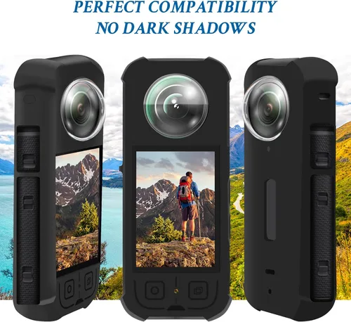 Vista 6 de Kit de accesorios protectores para cámara Vasgather para Insta 360 X3 Incluye cubierta protectora de silicona/Protectores de pantalla/Estuche