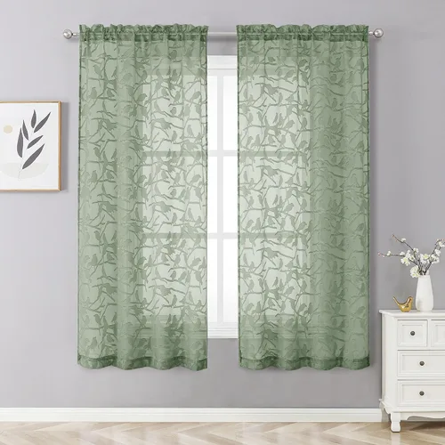 Vista 106 de OVZME Anji Clip Voile Sheer Tiers RD 2X30X36 Negro