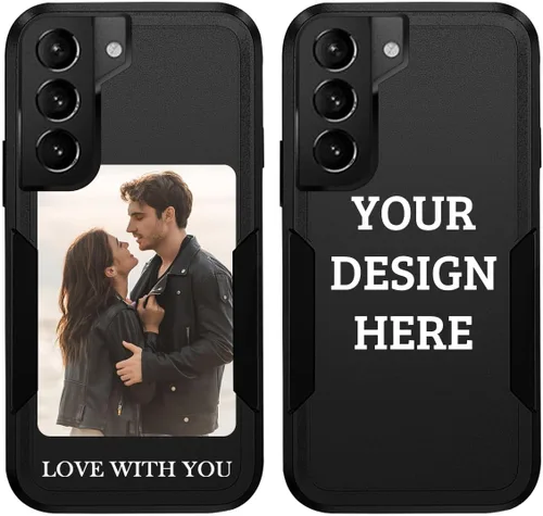 Vista 9 de Funda protectora personalizada con foto para Samsung Galaxy S22 5G, con imagen, texto, logotipo, [probada en caídas de grado militar], resistente