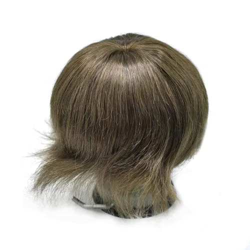 Vista 91 de Mens Toupee Natural Hairline Swiss Lace Toupee Remy Human Hair Piece For Men Bleached Knots Mens Hair Replacement System Toupee 6X8#1 Jet Black 100%