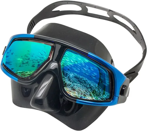 Vista 7 de Máscara de buceo óptica positiva, máscara de snorkel con lentes de vidrio templado, protección UV antivaho Silver Dive W/ Snorkel