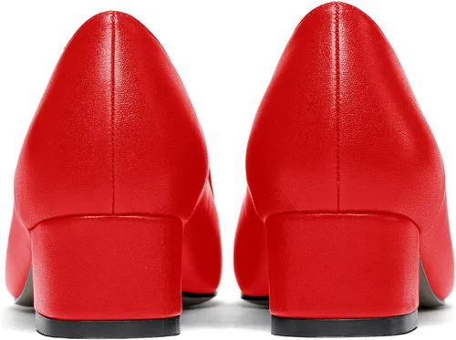 Vista 4 de WAYDERNS Zapatos de tacón grueso para mujer, con puntera cuadrada, mate, sólidos, de 1.5 pulgadas