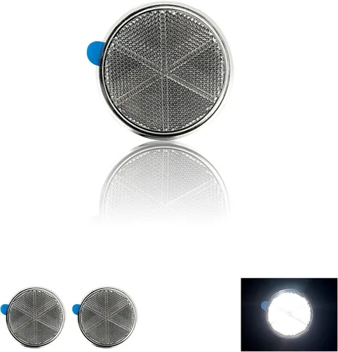 Vista 8 de Reflector Autoadhesivo Redondo 80mm de Seguridad Impermeable para Pegar en Entradas de Garage, Buzones, Árboles