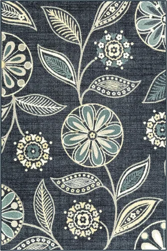 Vista 16 de Maples Rugs Reggie - Alfombra bohemia con estampado floral, 1 pies 8 Gris oscuro