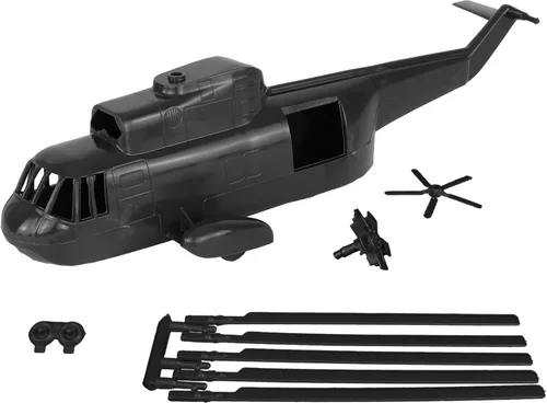 Vista 3 de TimMee Juego de Helicóptero de Soldados de Plástico - Negro 26 piezas Hecho en EE.UU