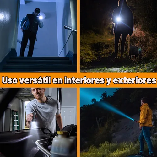 Vista 8 de EverBrite Mini linterna, luz de flash LED con zoom, 3 modos, 3 pilas AAA incluidas, linterna pequeña de mano para camping, emergencia, hogar - azul