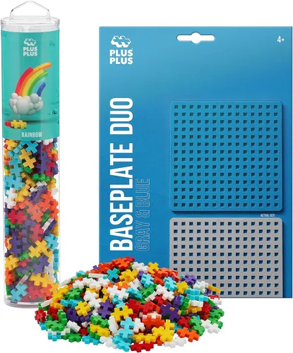Vista 10 de Plus Plus Juego de 240 piezas básicas de mezcla de tubos y placa base, mini bloques de construcción entrelazados, juguetes de tallo para niños