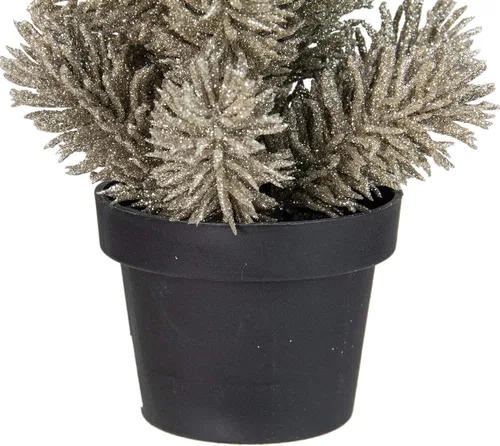 Vista 3 de Árbol de Navidad artificial con purpurina metálica en maceta, 8.5, sin iluminación