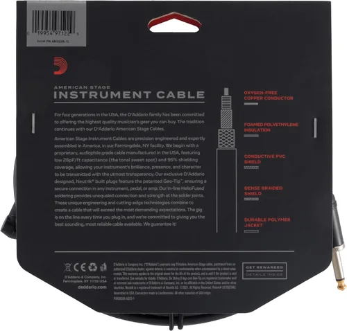 Vista 4 de Planet Waves PW-AMSGRA-15 - Cable para instrumentos American Stage
