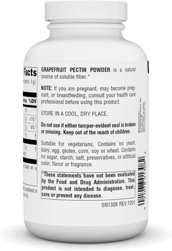 Vista 3 de Source Naturals Pectina de pomelo, fibra soluble - Suplemento dietético - 4 oz POLVO