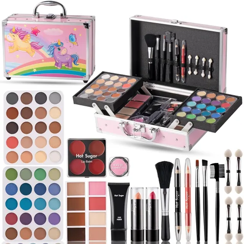 Vista 9 de Hot Sugar Kit de maquillaje para niñas de 10 a 12 años, juego de maquillaje para niñas de 8 a 12 años, 14 a 16 años, caja de belleza con cosméticos