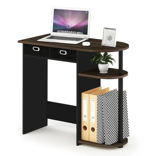 Vista 23 de Furinno Simplistic - Escritorio rústico para computadora de 31 pulgadas, escritorio de oficina pequeño, escritorio rectangular de oficina en casa
