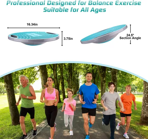 Vista 2 de NALANDA Tabla de Equilibrio Oscilante, Entrenador de Core para Entrenamiento de Equilibrio y Ejercicio, Material Saludable con Superficie
