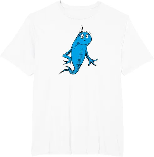 Vista 12 de Dr. Seuss Blue Fish Character - Camiseta con licencia oficial Negro