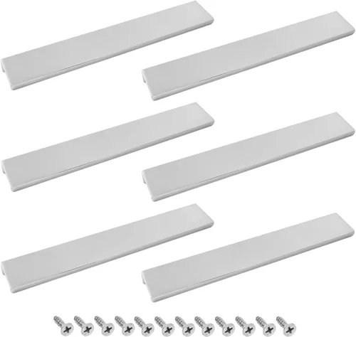 Vista 9 de Paquete de 6 tiradores ocultos modernos de aleación de aluminio dorado cepillado, 3.15 x 1.26 pulgadas, fáciles de instalar, estilo lujoso