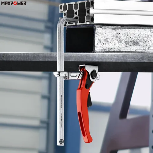 Vista 6 de MAXPOWER Abrazadera de mesa de trinquete, abrazadera de liberación rápida para MFT y sistema de riel guía, abrazadera de barra con capacidad de 7