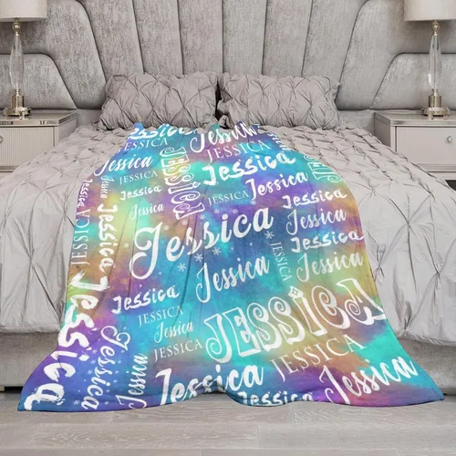 Vista 6 de Manta personalizada con nombre para niños, niñas, niños, niñas, manta personalizada con nombre para adultos, hombres y mujeres, mantas de bebé