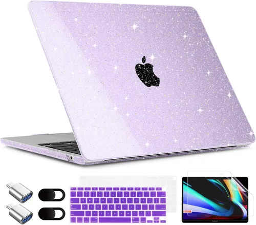 Vista 9 de TWOLSKOO Funda para MacBook Air de 13.3 pulgadas 2021-2018 M1 A2337 A2179 A1932 con pantalla Retina, carcasa rígida de plástico con cubierta