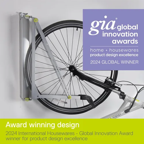 Vista 5 de Delta Cycle - Estante de almacenamiento para bicicletas Pivot – Soporte de pared para garaje giratorio para ahorrar espacio – No requiere elevación